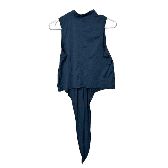 Lululemon Women Time to Restore Blue Mock Neck Tank Top No Size Dot - Picture 2 of 3